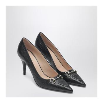 GUCCI 호스빗이 장착된 블랙 GG 가죽 펌프 853318AAD4U/XM_GUC-1000_500-36 TP8710