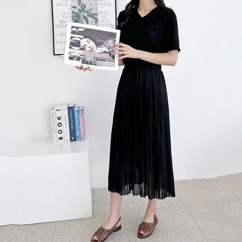 심플 레이디스 스타일링 리넨패브릭 시즌 브이칼라 숏슬리브뜨개탑 이지 (WFJT9JV)