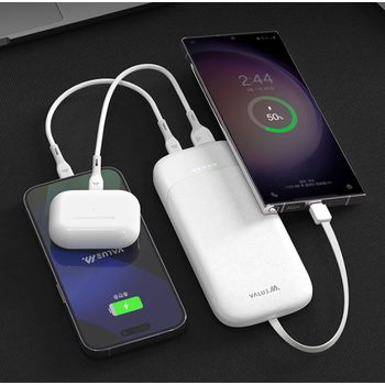 아이폰 갤럭시 슬림핏 휴대용 고속충전 보조배터리 케이블일체형 10000mah PD 22.5W 3대동시충전