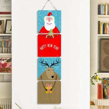 아트박스/꾸밈 nm527-멀티아크릴액자_산타와루돌프의새해인사