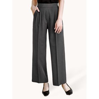투핀턱 와이드 밴딩 팬츠 K241SL12 다크 그레이_P360423221