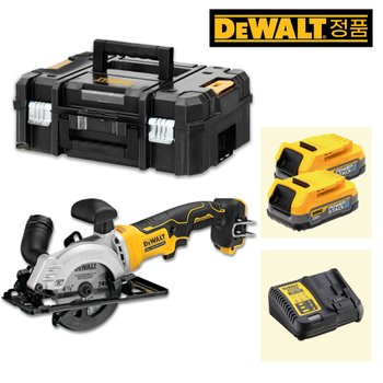 디월트 DCS571E2T 20Vmax 1.7Ah x2팩 XR BL 컴팩트 충전 원형톱 115mm(4.5인치) 파워스텍,티스텍