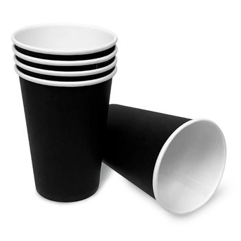 국산 1회용 올 블랙 종이컵 음료수컵 13oz 390ml 1000개