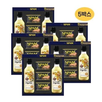 [CJ제일제당] 스팸고급유 7호 x 5박스, 스팸 클래식 200g 3개 카놀라유 500mL 2개 / 25년 추석 선물세트