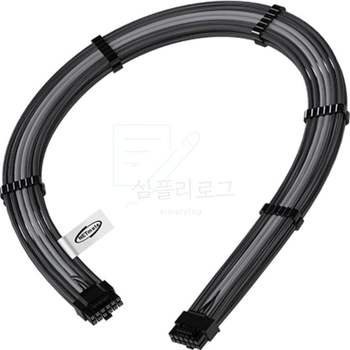 강원전자 넷메이트 PCI E 5.0 12VHPWR 슬리빙 케이블 0.6m 블랙 그레이 컴