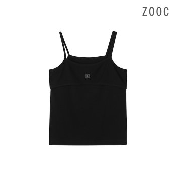 [ZOOC][Dual Self] 골지 엠브로이더리 슬리브리스 티셔츠 BK_Z252MSM205 [판매중단/오프판매]