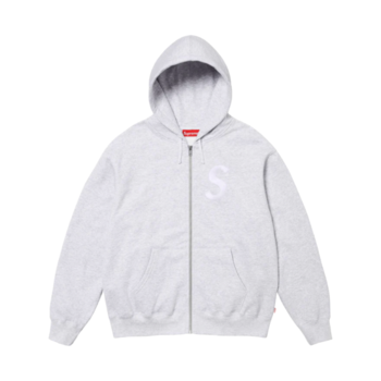 [해외] Supreme S Logo Zip Up Hooded Sweatshirt Ash Grey - 24FW
