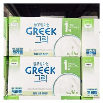 풀무원다논 그릭 달지않은 플레인 90g X 16개입 코스트코