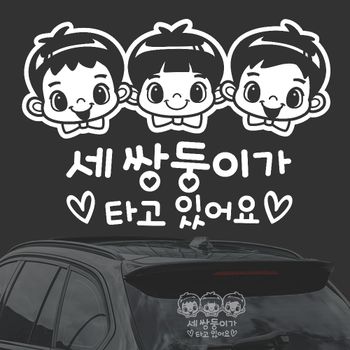 세쌍둥이가타고 NL91VQ29 화이트시트지 자동차스티커