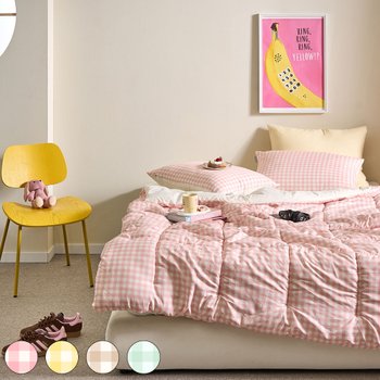 [오늘출발] [20%쿠폰특가] 체크러버 극세사/사계절 항균 다운필 차렵이불/세트/풀세트 SS,Q 5컬러+무료배송