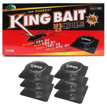 원룸살림 킹 베이트 파워 미끼형 바퀴벌레 잡이용 대형 6개입