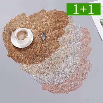 1+1 식탁 테이블 매트 PVC 방수 나뭇잎디자인 깔개
