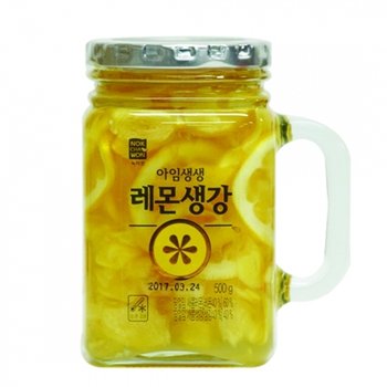 [신세계백화점][녹차원] 레몬과 생강슬라이스 들어간 수제과일청 스타일의 레몬생강차 (아임생생레몬생강500g)