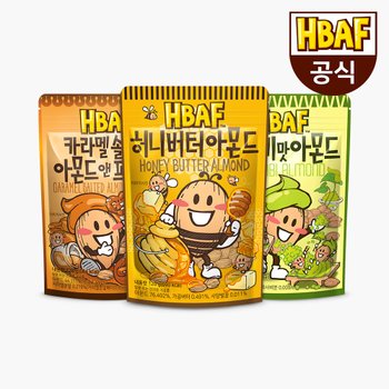(주)길림양행 [본사직영] 바프 아몬드 3봉 세트(허니버터120g/와사비120g/카라멜120g)