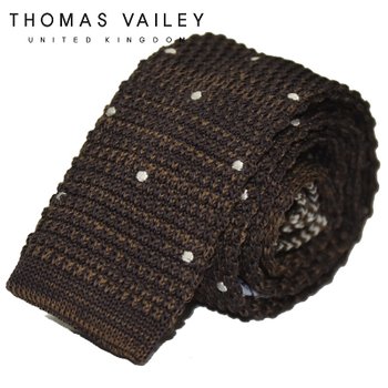 [THOMAS VAILEY] 토마스베일리 니트넥타이-첫눈 브라운 5.5cm