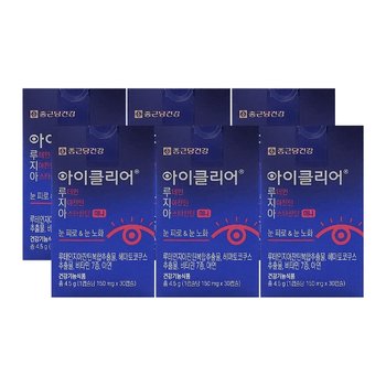 종근당건강 아이클리어 루테인지아잔틴 아스타잔틴 미니 150mg x 30캡슐 x 6개