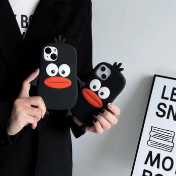 갤럭시 노트 플 소세지 입 캐릭터 케이스 s23 s22 s21 s20 20 10 블랙