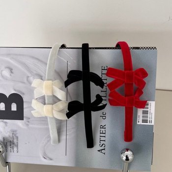 벨벳 리본 헤어밴드 겨울용 발레 머리띠 아이돌 스타일 고급 헤어 액세서리 인기 아이돌