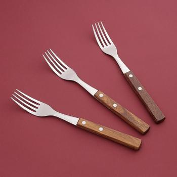 감성 편리한 레스토랑 나무손잡이 디너 포커 3p세트(월넛)