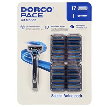 도루코 페이스 3D모션 7중날 면도기세트 (면도기1개+면도날17입) gx