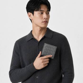 보테가베네타 605721 VCPQ4 1445 인트레치아토 지갑 그래피트 1531643 605721VCPQ41445
