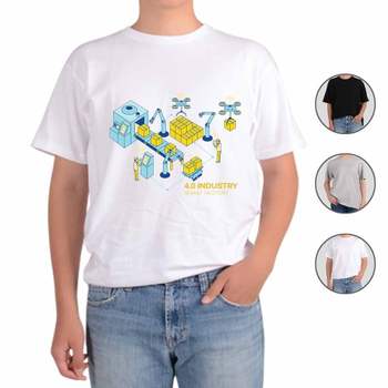 반팔티셔츠 스마트팩토리 구축 사람이랑 그림 다양한색상 전사이즈