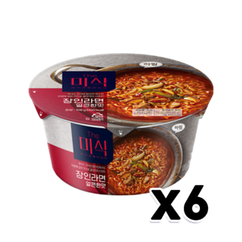 The 미식 장인라면 얼큰한맛 컵라면 큰컵용기면 106g x 6개