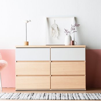 [신세계TV쇼핑][동서가구] 아르쉘 1200 6단 와이드 광폭 서랍장 DF911646