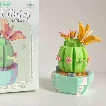 YKO 다육이 식물 초록 선인장 351피스 P1247 나노 블럭 감성 꽃 만들기 미니 DIY 조립 키트 선물