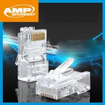 AMP 정품 CAT.5E RJ-45 플러그 100개 utp케이블 인터넷랜선 랜선케이블 랜케이블cat7 렌선