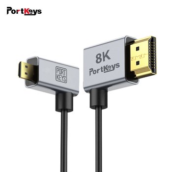 포트키 Portkeys 8K HDMI A to Micro Cable (1M) Ultra Thin HDMI 직각 꺾임 케이블