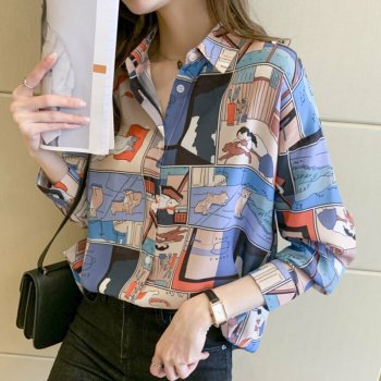 허그허그 / 애니멀 믹스 실키 블라우스