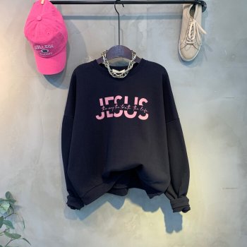 씨샵인더룸 / (봄신상,무료배송)저스 배색 레터링 프린팅 라운드넥 맨투맨 티셔츠 2color