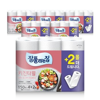 미래생활 잘풀리는집 키친타월 150매 6롤 x 6팩 (4+2 증정)
