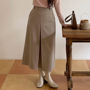 비닉스 뒷 밴딩 원 핀턱 롱 스커트_P351331015