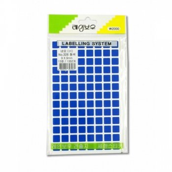 새한 견출지 네모 NO.326청 13장 1352개 /9x9mm소 /75258 X ( 4세트 )