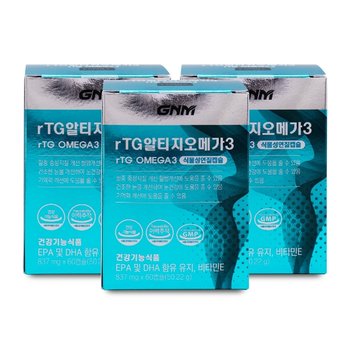GNM자연의품격 rTG 알티지 오메가3 837mg x 60캡슐 X 3박스 I