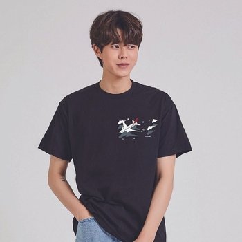 키밍 비행기 반팔티 데일리 그래픽 그래픽반팔티 단체반팔티 재밌는그래픽 (W75893F)