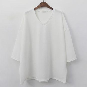 무지브이넥7부티셔츠 NOG458M605 빅사이즈_P428002926