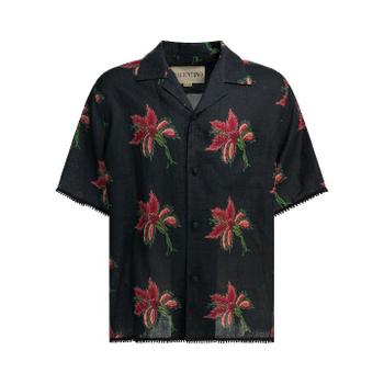 [해외] 발렌티노  Papier Floral  casual shirt Black 8V3AAN11BA7D5Y [관부가세포함]