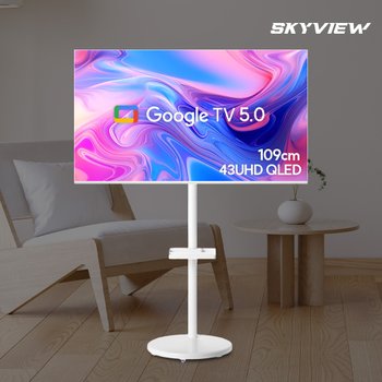 [오늘출발] 화이트 삼탠바이미 109cm(43인치) 4K UHD QLED 스마트 이동식 TV 중소바이미