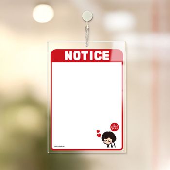 아크릴 MT239233 걸이형 메보드 NOTICE17 알림 안내판 21x30cm 화이트판