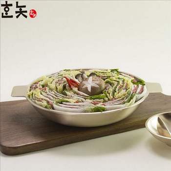 고급 QO76CY57 유기 전골 냄비 한식기 방짜 전골 냄비 업소용 놋그릇