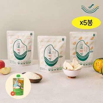 [신세계백화점][산골이유식] 산골떡뻥 (사과/단호박/백미) 3종4봉(총15봉)+매실차/유자차 랜덤 1포 증정