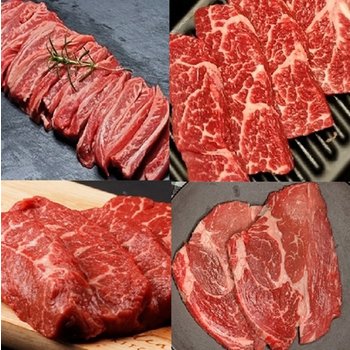블랙앵거스 탑초이스 살치살+갈비살+부채살+척아이롤 각200g / 총800g 외 특가