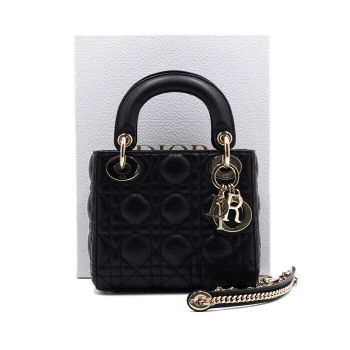 [중고] 디올 미니 블랙 레이디백 금장 M0505OCAL M900 152315000