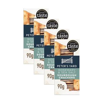 [해외직구] Peters Yard 피터스야드 로즈마리 앤 씨솔트 사워도우 크래커 90g 4팩