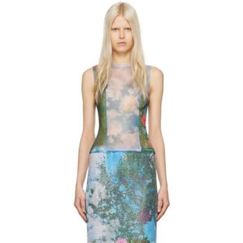 26 SS 크리스토퍼 에스버 블루   그린 루시드 비바 블라우스 241311F11100