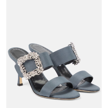 [해외] 마놀로 블라닉 Gable Jewel 임벨리시드 크레이프 드 신 샌들  P00874893