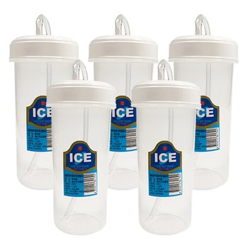 덕신 빨대컵(300ml)x(5개)병원물컵 빨대물병 환자용 PP빨대